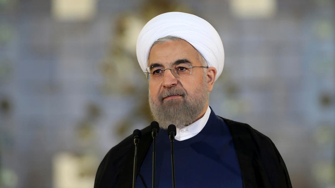 Iran's President Hassan Rouhani addresses the nation in a televised speech after a nuclear agreement was announced in Vienna, in Tehran, Iran, Tuesday, July 14, 2015. AP