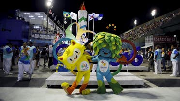 Olympic mascots are seen at the Sambadrome in Rio de Janeiro's Sambadrome February 7, 2016. Reuters