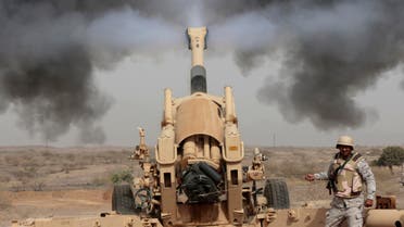 In this April 20, 2015 file photo, Saudi soldiers fire artillery toward three armed vehicles approaching the Saudi border with Yemen in Jazan, Saudi Arabia. (AP)