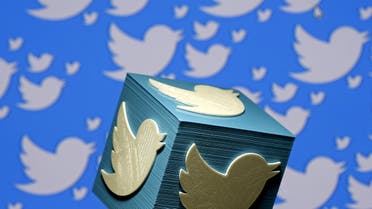 A 3D-printed logo for Twitter is seen in this picture illustration made in Zenica. (Reuters)