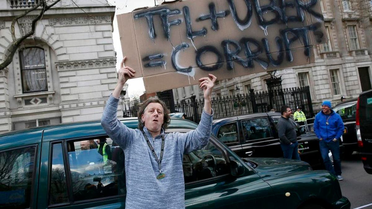 London's Black Cabs Protest Against Uber