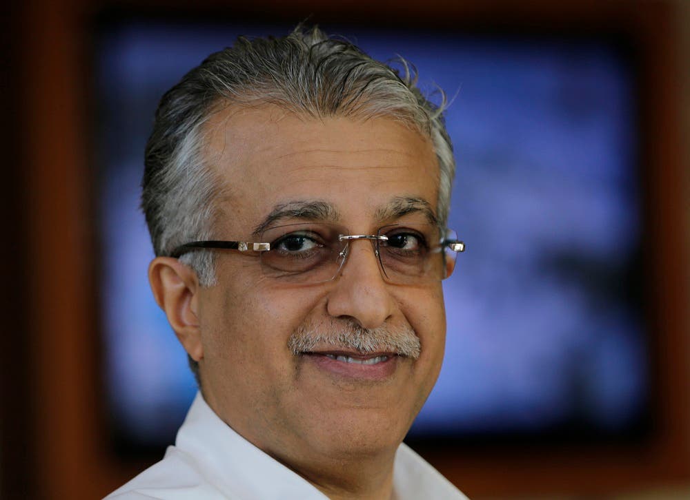 In this Friday, Nov. 13, 2015, photo FIFA presidential candidate Sheikh Salman bin Ibrahim Al Khalifa of Bahrain smiles during an interview with The Associated Press in Manama, Bahrain. Sheikh Salman has accused rights groups of mounting a “dirty tricks” campaign against him while insisting he played no part in the punishment of players who protested against the ruling monarchy in this tiny island kingdom. The accusations, which Sheikh Salman denounced as a politically-motivated “bunch of lies” have dominated the public debate around the start of his campaign to succeed Sepp Blatter in the Feb. 26 election. (AP Photo/Hasan Jamali)