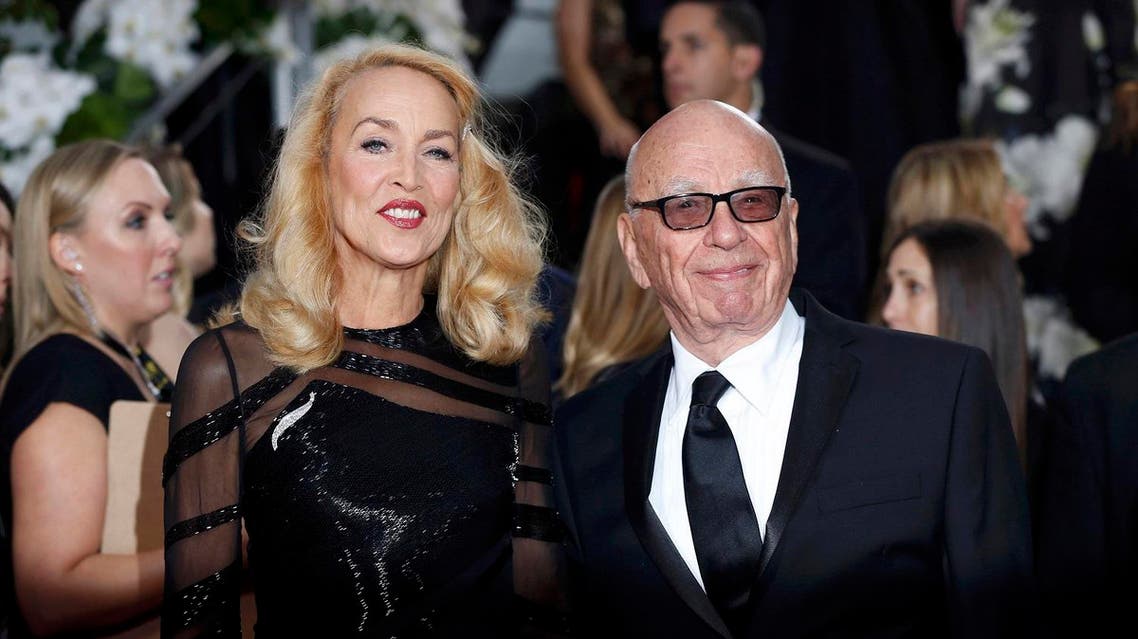 Model Jerry Hall and media magnate Rupert Murdoch arrive at the 73rd Golden Globe Awards in Beverly Hills, California January 10, 2016 Reuters