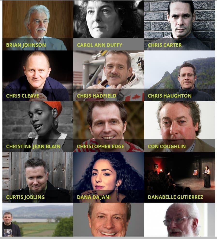 Some of the authors who are set to make an appearance at the festival. (Screengrab from emirateslitfest.com)
