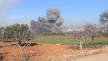 Still image taken from video shows heavy smoke rising from a location said to be a Medecins Sans Frontieres (MSF) supported hospital in Marat al Numan, Idlib, Syria. (Reuters)