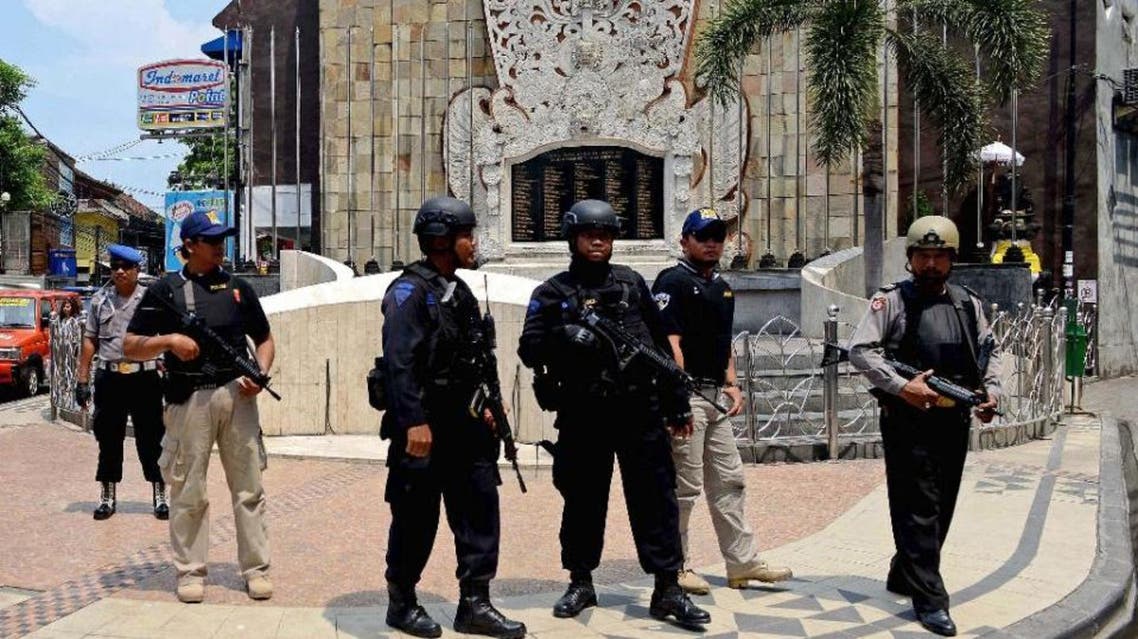 Security has been increased in Indonesia after four civilians and four militants were killed in a bomb and gun attack along Jakarta's central thoroughfare on January 14 which was claimed by the Islamic State (AFP)