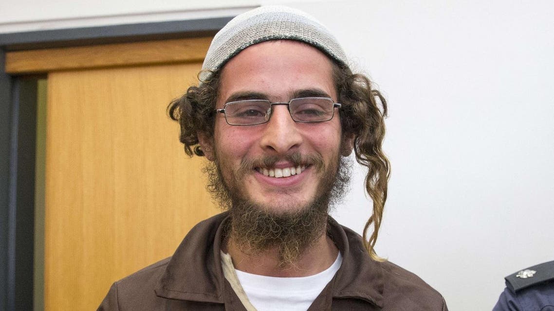 Meir Ettinger, the head of a Jewish extremist group, stands at the Israeli justice court in Nazareth Illit on August 4, 2015. (AFP)