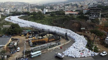 A general view shows packed garbage bags in Jdeideh, Beirut, Lebanon February 23, 2016. REUTERS