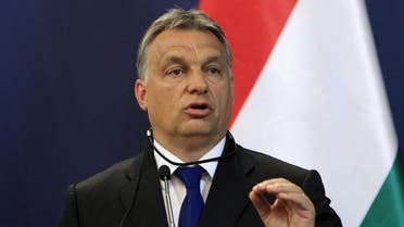 Hungarian Prime Minister Viktor Orban attends a news conference with Serbian Prime Minister Aleksandar Vucic (not pictured) in Budapest, Hungary, July 1, 2015 (Reuters)