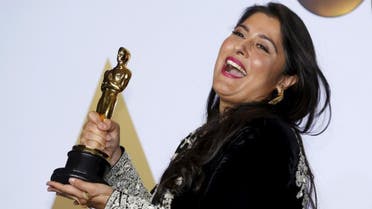 Pakistani journalist and filmmaker Sharmeen Obaid-Chinoy, winner of Best Documentary Short Subject Film for "A Girl in the River: The Price of Forgiveness", poses. (Reuters)