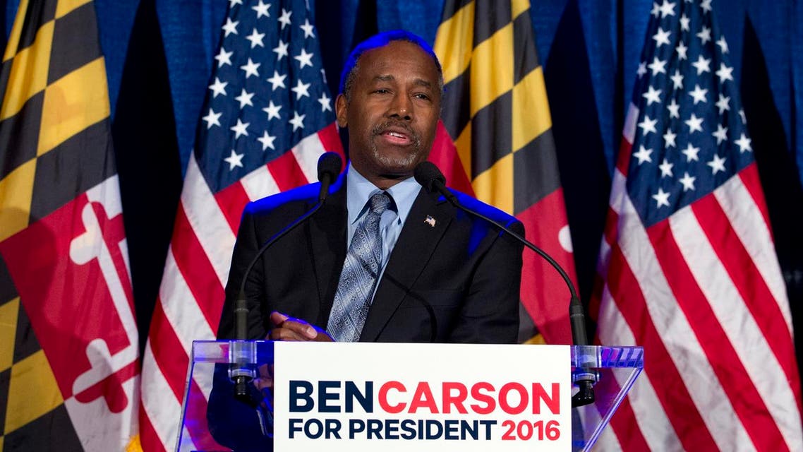 Republican presidential candidate retired neurosurgeon Ben Carson speaks during an election night party in Baltimore, Tuesday, March 1, 2016. (AP)