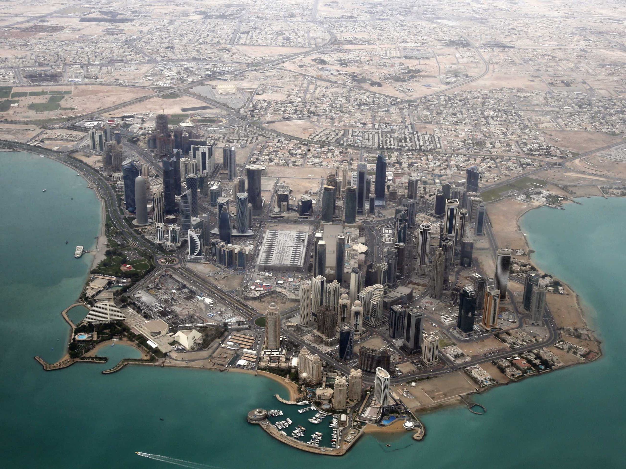 An aerial view shows Doha's diplomatic area March 21, 2013. (Reuters)