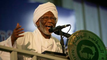 Islamist opposition leader Hassan al-Turabi gives a speech during the general conference of the ruling National Congress Party in Khartoum October 23, 2014. (Reuters)