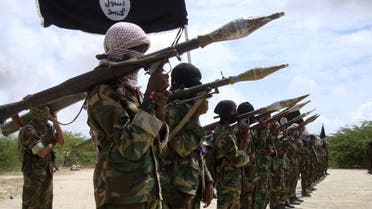 File photo of Al Shabaab militants parading new recruits after arriving in Mogadishu. (Reuters)