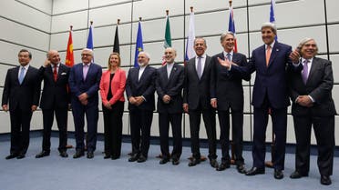 Government ministers from the six world powers and Iran pose for a group picture during negotiations in Vienna, Austria, Tuesday, July 14, 2015. (AP)