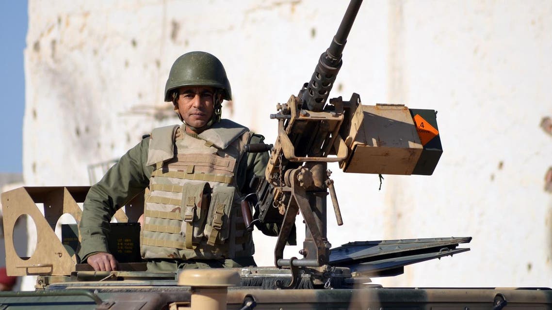A member of the Tunisian special forces patrol in the southern town of Ben Guerdane, near the Libyan border. (AFP)