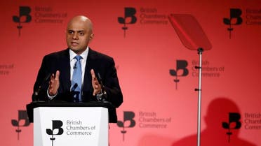 Britain's Business Secretary Sajid Javid speaks at the British Chambers of Commerce annual conference in London, Britain March 3, 2016 (Reuters)