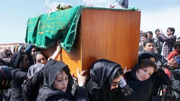 FILE - In this Sunday, March 22, 2015 file photo, Afghan women rights activists carry the coffin of 27-year-old Farkhunda, an Afghan woman who was beaten to death by a mob, during her funeral, in Kabul, Afghanistan. A leading international rights group on Thursday, March 10, 2016 (AP)