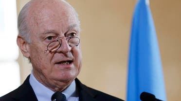 Staffan de Mistura United Nations Special Envoy for Syria addresses a news briefing after a meeting of the Task Force for Humanitarian Access at the U.N. in Geneva, Switzerland, March 9, 2016. REUTERS/Denis Balibouse