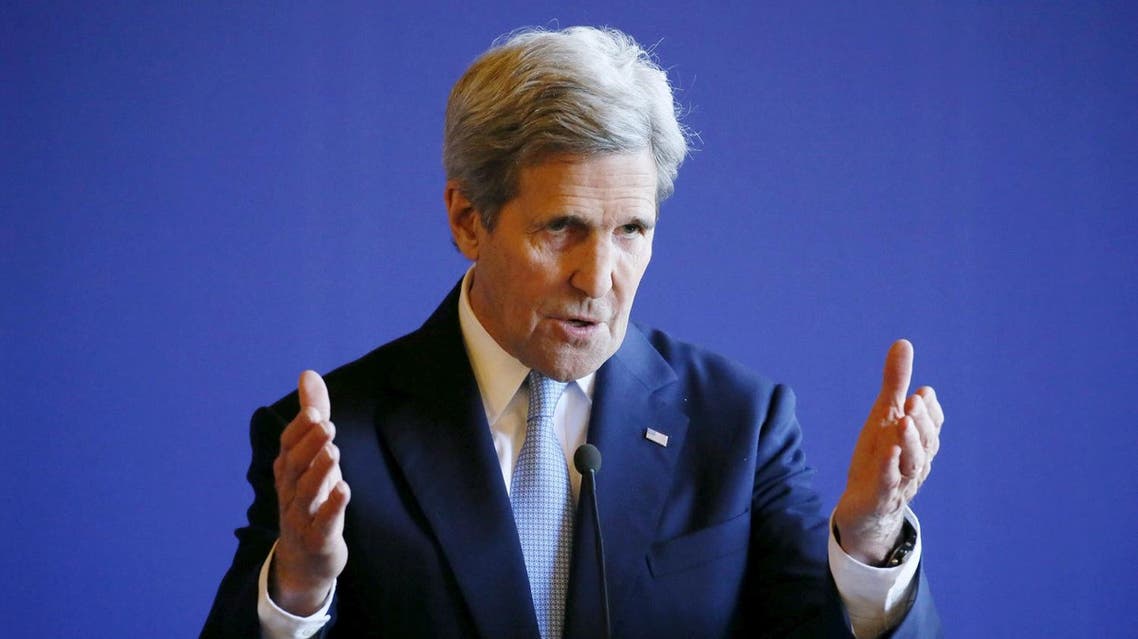 U.S. Secretary of State John Kerry attends a news conference after meeting over the crisis in the Mideast, at the Quai d'Orsay ministry in Paris, France, March 13, 2016. REUTERS
