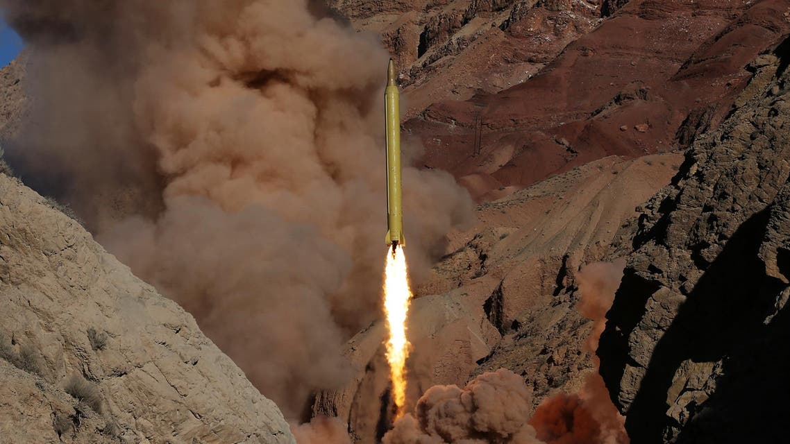 In this Wednesday, March 9, 2016 file photo obtained from the Iranian Fars News Agency, a Qadr H long-range ballistic surface-to-surface missile is fired by Iran's powerful Revolutionary Guard, during a maneuver, in an undisclosed location in Iran. (AP)