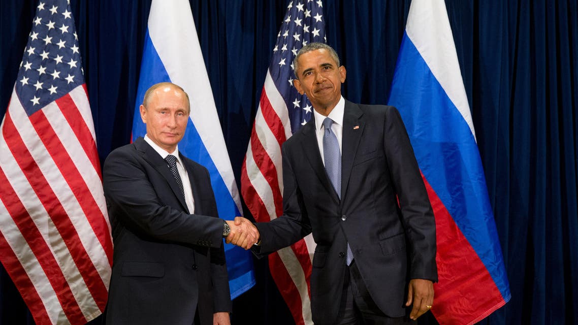 United States President Barack Obama and Russia’s President President Vladimir Putin pose for members of the media before a bilateral meeting on Sept. 28, 2015, at United Nations headquarters. (AP)