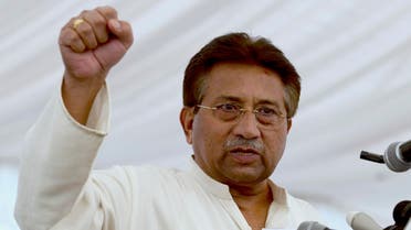  FILE - In this Monday, April 15, 2013 file photo, Pakistan's former President and military ruler Pervez Musharraf addresses his party supporters at his house in Islamabad, Pakistan. Pakistan's main federal investigative agency has “irrefutable proof” that former military ruler Musharraf illegally declared a state of emergency in 2007, according to a report it released Wednesday, May 14, 2014, as the one-time leader now faces a high treason trial over the declaration. (B.K. Bangash, File)