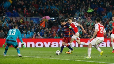 ssi scores the third goal for Barcelona Football Soccer - FC Barcelona v Arsenal - UEFA Champions League Round of 16 Second Leg - The Nou Camp, Barcelona, Spain - 16/3/16 Lionel Messi scores the third goal for Barcelona Action Images via Reuters