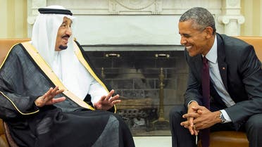 President Barack Obama, right, meets with King Salman of Saudi Arabia in the Oval Office of the White House, on Friday, Sept. 4, 2015, in Washington. The meeting comes as Saudi Arabia seeks assurances from the U.S. that the Iran nuclear deal comes with the necessary resources to help check Iran’s regional ambitions. (AP)
