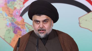 Moqtada Sadr delivers a statement in Najaf, Iraq, in this February 13, 2016 file photo. (Reuters)