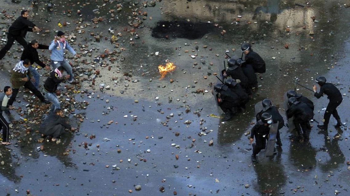 His arrest came on the third anniversary of the uprising that toppled former president Hosni Mubarak, a day marked by deadly clashes between demonstrators and security forces (Reuters)