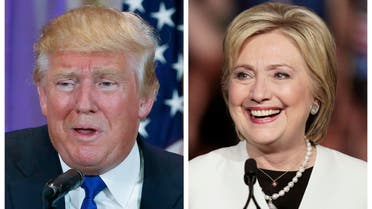 A combination photo shows Republican U.S. presidential candidate Donald Trump (L) in Palm Beach, Florida and Democratic U.S. presidential candidate Hillary Clinton (R) in Miami, Florida at their respective Super Tuesday primaries campaign events on March 1, 2016. Reuters