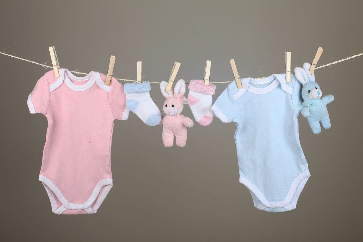 Pink and store blue infant wear