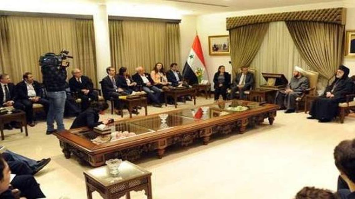 من لقاء المفتي بالوفد الفرنسي في العاصمة السورية دمشق