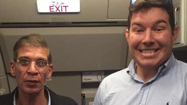 Seif Eldin Mustafa poses for a selfie with 26-year-old Brit Ben Innes. (Photo courtesy: Daily Mail)