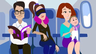Here are some simple stretches to help increase circulation and even relieve any anxiety you may experience during your flight. (Shutterstock)