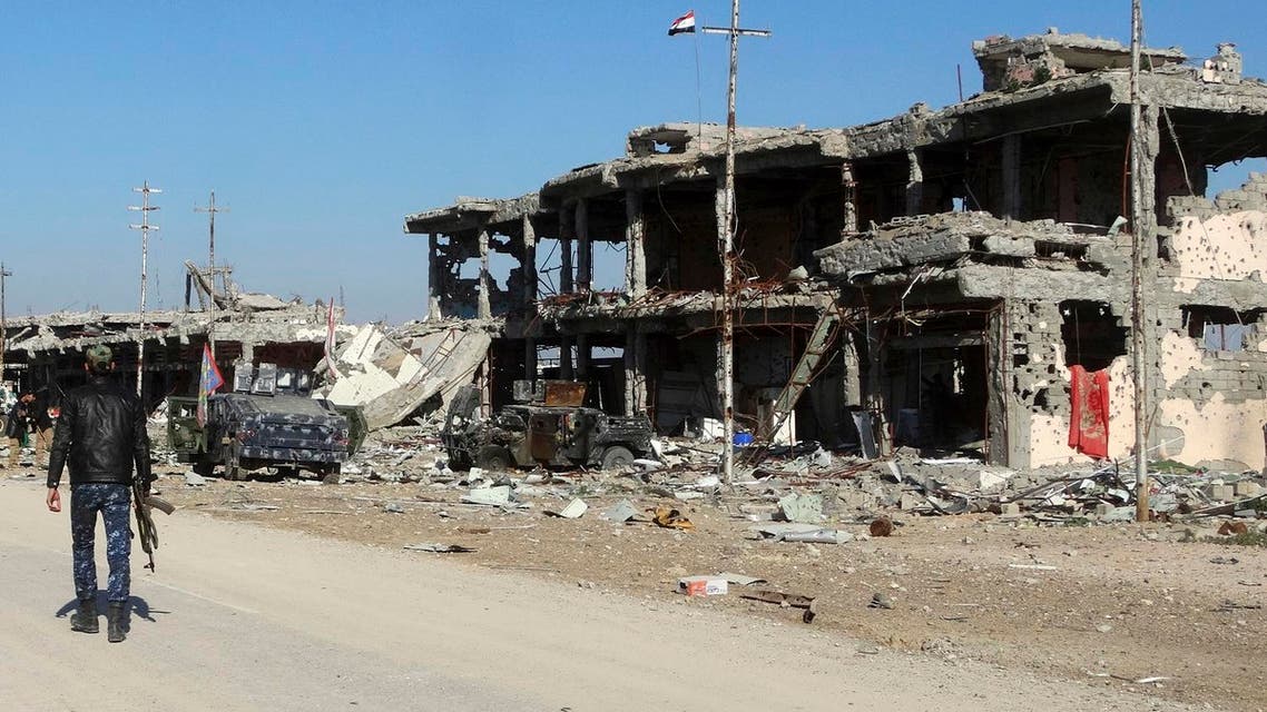 In this Wednesday, Feb. 10, 2016 photo, Iraqi security forces, after heavy clashes with Islamic State group fighters, deploy after regaining control of the town of Husaybah, 8 kilometers (5 miles) east of Ramadi, Iraq. (AP Photo)
