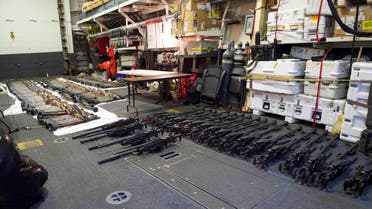 The illicit cargo included 1,500 AK-47s, 200 RPG launchers, and 21 .50 caliber machine guns. (US Navy Photo)
