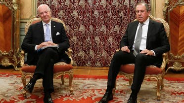 Russian Foreign Minister Lavrov meets with UN Special Envoy Mistura in Moscow. (Reuters)