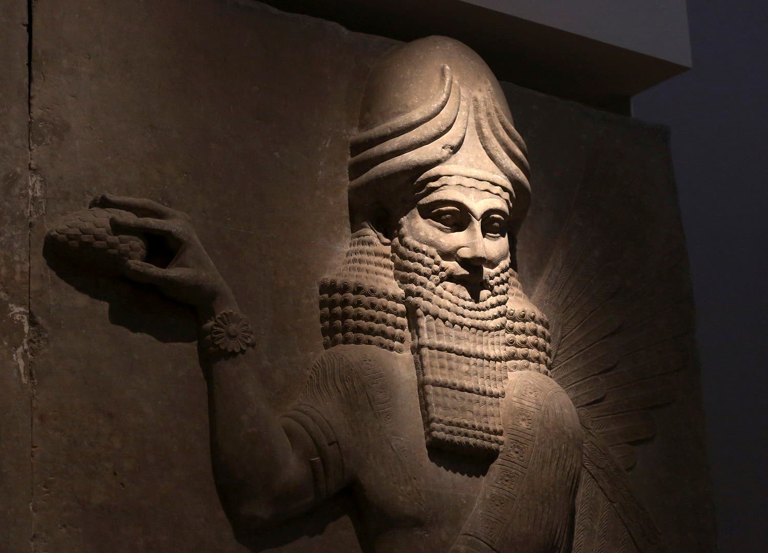 n this Wednesday, July 29, 2015 file photo, an Assyrian artifact is displayed at the Iraqi National Museum in Baghdad, Iraq. (AP)