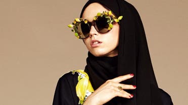 This file handout photo released by Dolce & Gabbana on January 8, 2016 shows a model wearing a creation of the Abaya line, a collection of abayas and hijabs billed as capturing the "allure of the Middle East." (AFP)