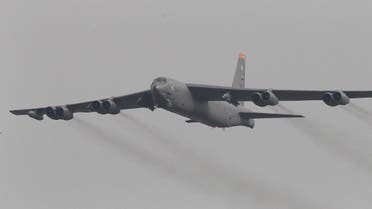 A U.S. Air Force B-52 bomber flies over Osan Air Base in Pyeongtaek, South Korea, Sunday, Jan. 10, 2016. The powerful U.S. B-52 bomber flew low over South Korea on Sunday, a clear show of force from the United States as a Cold War-style standoff deepened between its ally Seoul and North Korea following Pyongyang's fourth nuclear test. (AP Photo/Ahn Young-joon)