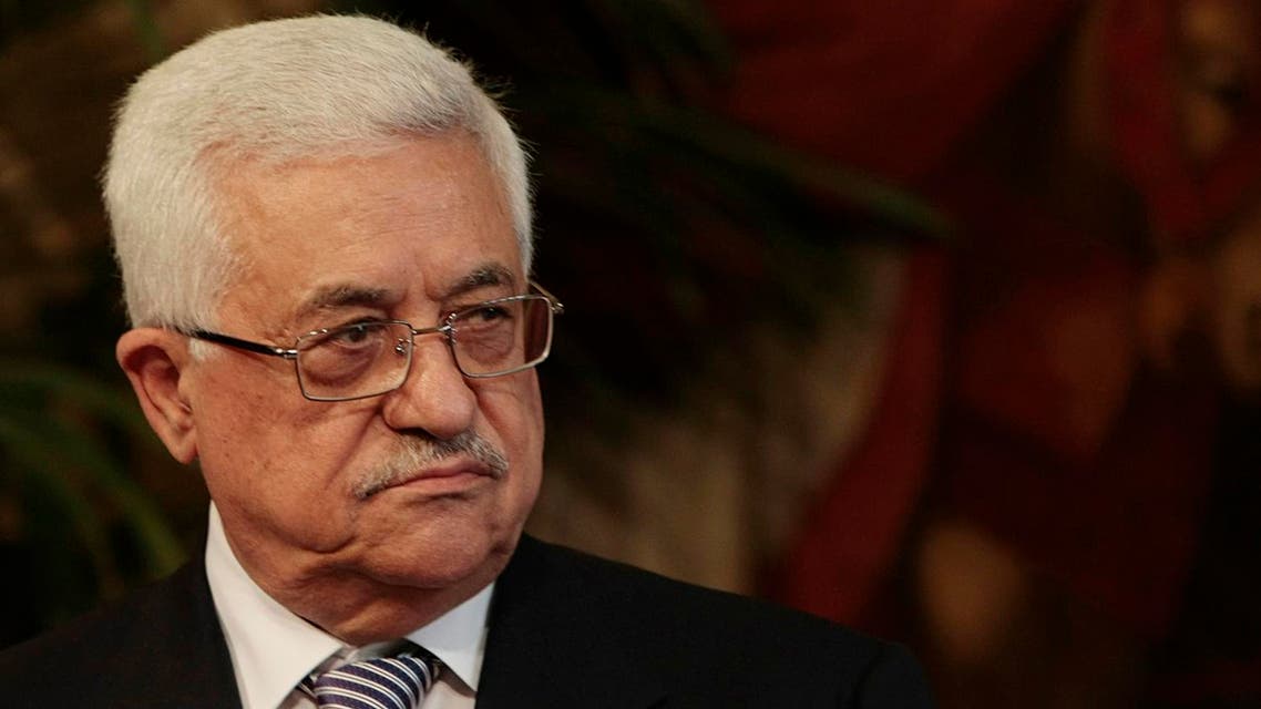 Palestinian President Mahmoud Abbas, also known as Abu Mazen, looks on during a joint press conference with Italian Premier Silvio Berlusconi, unseen, at Chigi palace, Premier's office, in Rome, Wednesday, Oct. 7, 2009. (AP Photo/Gregorio Borgia)