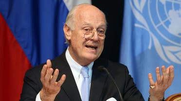 UN Special Envoy for Syria, Staffan de Mistura, speaks during a press conference after a meeting in Vienna, Austria, Friday, Oct 30, 2015. AP