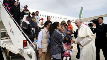 Pope visits refugees in Lesbos