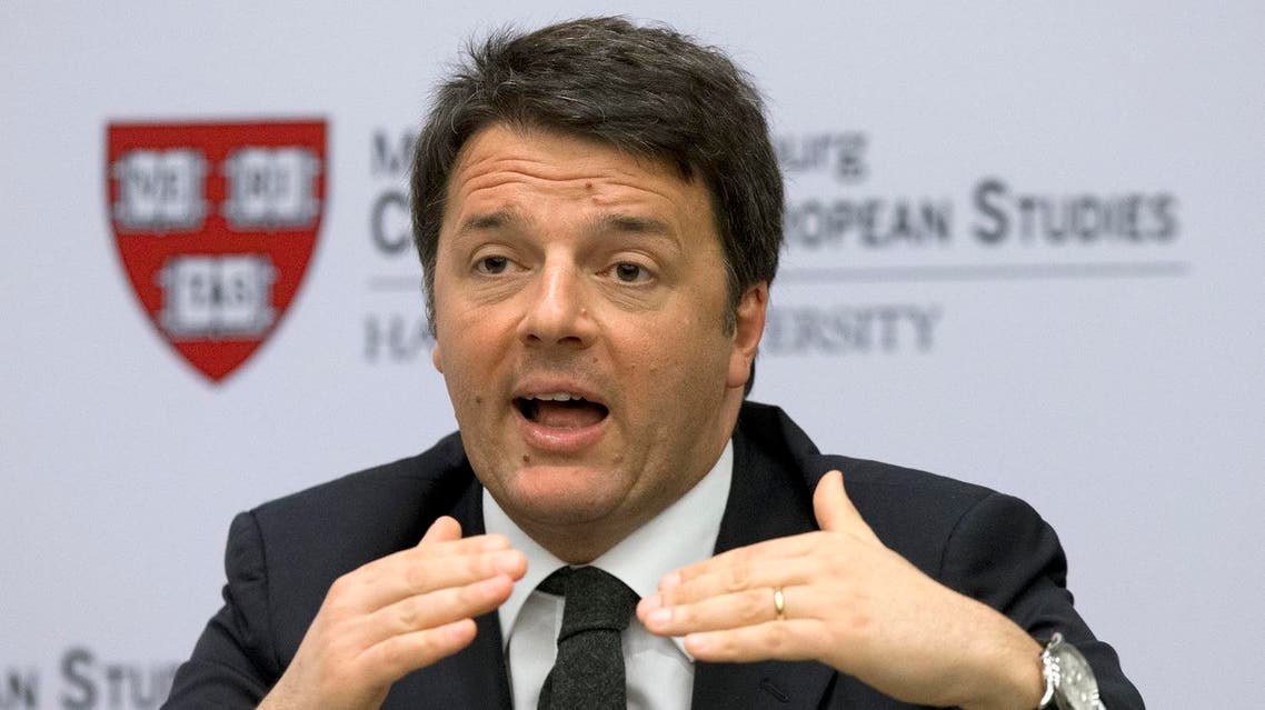 In this file photo taken March 31, 2016, Italian Premier Matteo Renzi speaks at Harvard University's Center for European Studies in Cambridge, Mass. Premier Matteo Renzi says he will abstain from voting Sunday in a referendum in Italy on the duration of offshore drilling concessions in territorial waters, sending a signal that could kill the vote that requires a quorum of 50 percent plus one to make the balloting valid. (AP)