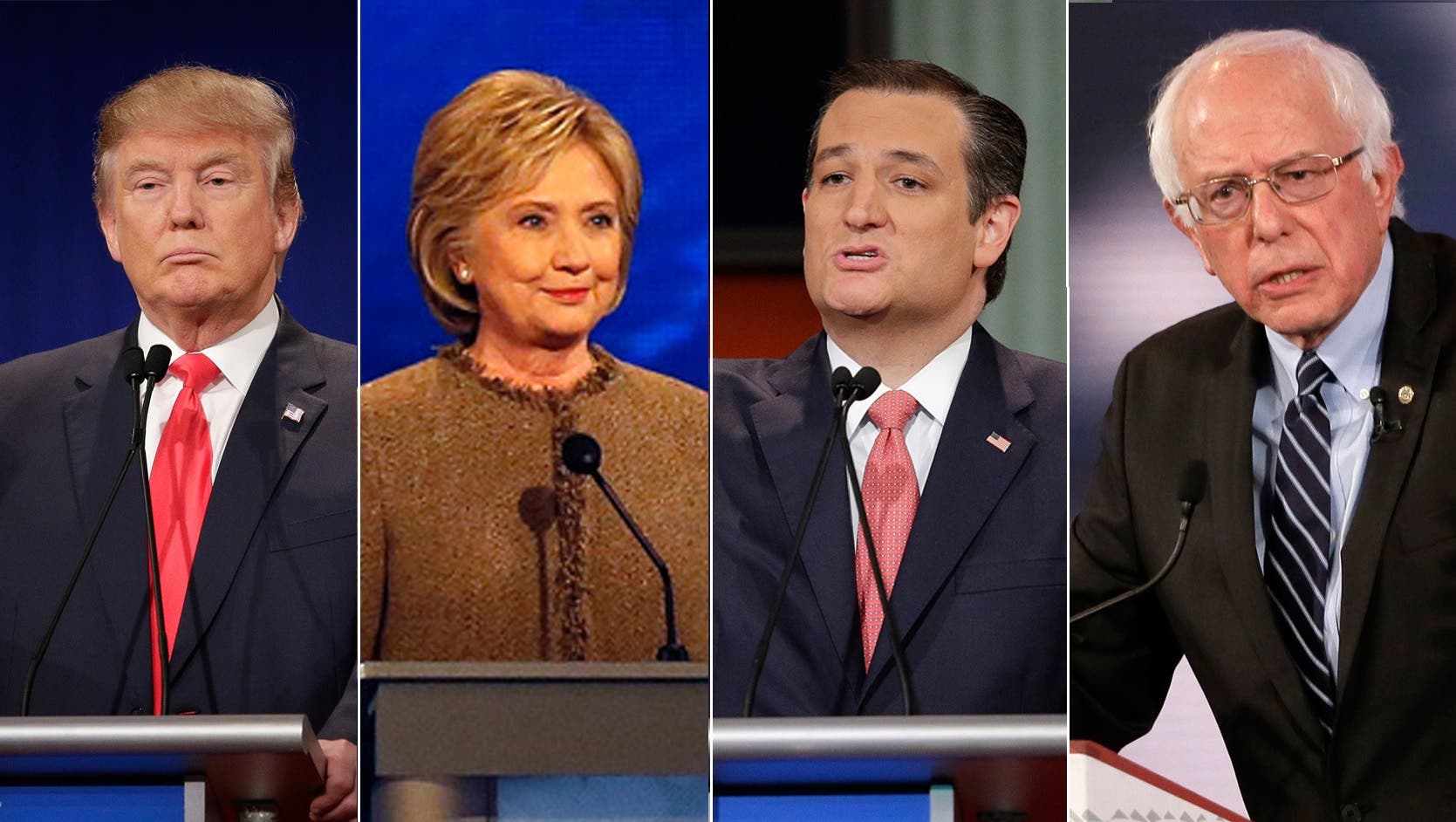 (L-R) US presidential candidates Donald Trump, Hillary Clinton, Ted Cruz, Bernie Sanders. (File photos: Reuters, AP, AFP)