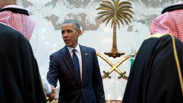 In this Jan. 27, 2015 file photo, President Barack Obama participates in a receiving line with the Saudi Arabian King, Salman bin Abdul Aziz, at Erga Palace in Riyadh, Saudi Arabia. (AP)
