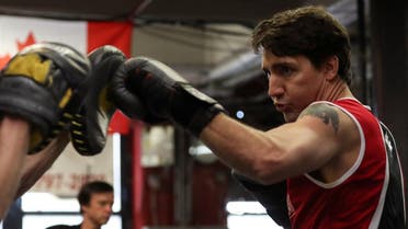 Justin Trudeau spent most of his hour-long workout sparring with professional boxer and former WBA super welterweight champion Yuri Foreman. (Reuters)