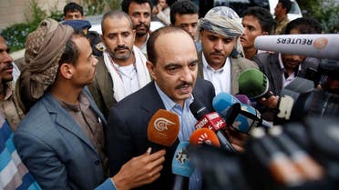 A member of the Houthis and allies team to Yemen peace talks in Kuwait, Yahya Douaid, talks to media at Sanaa airport before the team leaves in Sanaa, Yemen, Wednesday, April 20, 2016. Yemen's Shiite rebels have reversed an earlier decision to boycott U.N.-sponsored peace talks designed to find a way to end the war in the impoverished Arab nation and their delegation was on its way Wednesday, heading to the negotiations, due to take place in Kuwait. (AP)